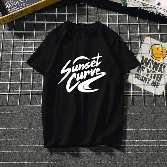 SeeYouShy Sunset Curve Print Womens Tshirts Cotton Tops for Teen Girls