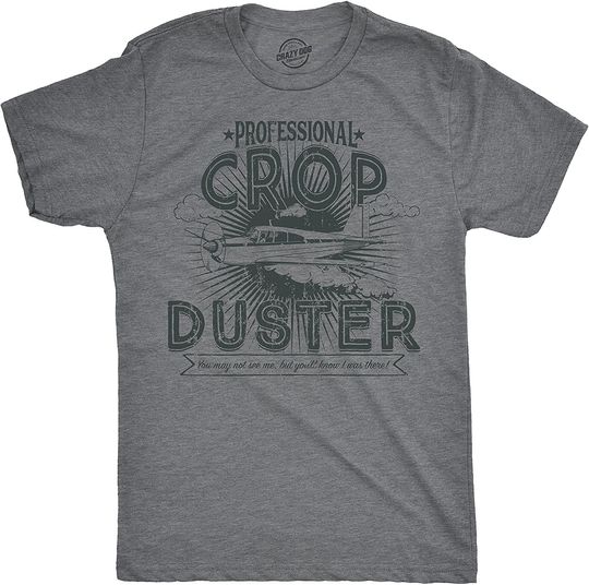 Discover Mens Professional Crop Duster T Shirt Funny Sarcastic Humor Farting Tee for Guys