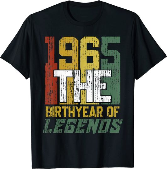 56th Gifts Vintage 1965 Birth Year Of Legends 56th Birthday T-Shirt