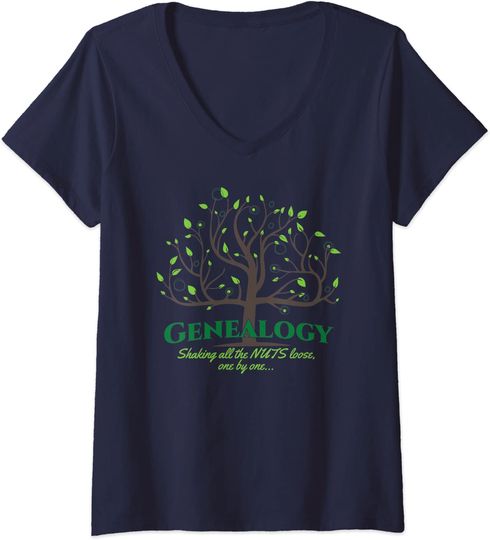 Womens funny genealogy for the genealogist, family tree, Nuts V-Neck T-Shirt