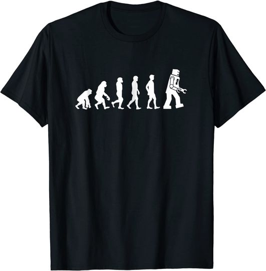 Funny Tees - Ape, Monkey, Man to Robot Evolution T-Shirt
