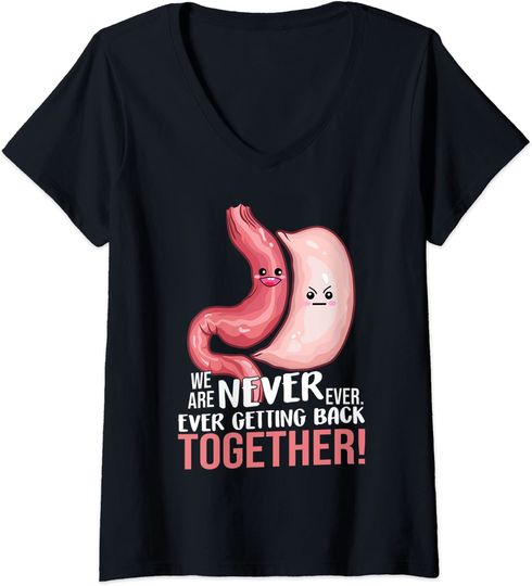 Womens Gastric Sleeve Bariatric Gastric Surgery Medical Alert Gift V-Neck T-Shirt