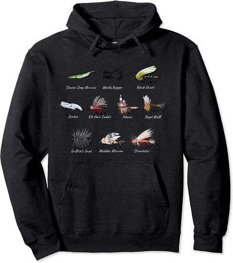 Discover Fly Fishing Flies Lures Fisherman Outdoor Gear for Men Pullover Hoodie