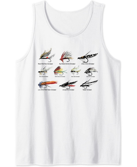 Discover Vintage Fly Fishing Lures in Color T-shirt Tank Top