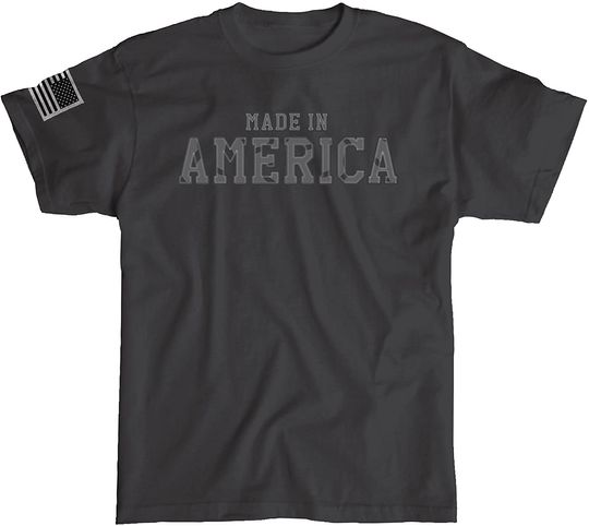 Made in America Shirt with Sleeve Flag - Black