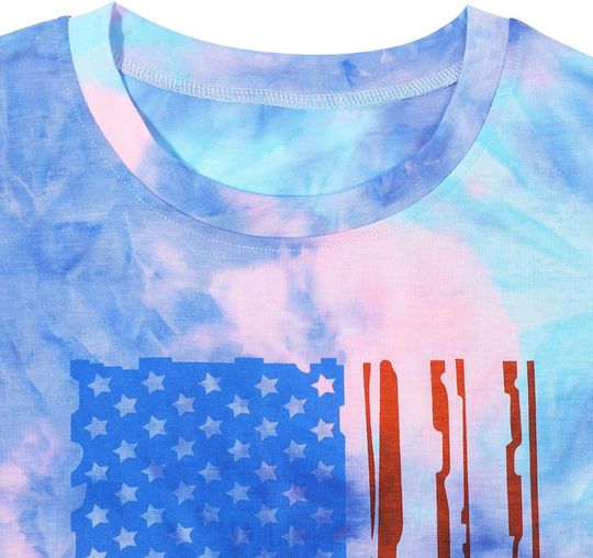 American Flag T Shirts Women 4th of July Patriotic Stars Stripes Graphic Tshirts Cauasl Summer Short Sleeve Tee Tops