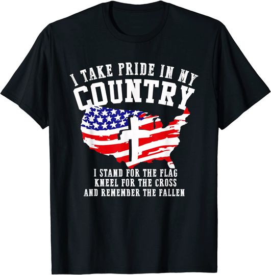 Stand for the flag Kneel for the cross Patriotic 4th of July T-Shirt