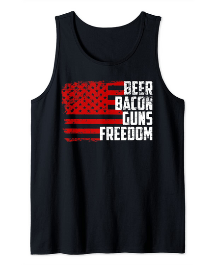 Beer Bacon Guns Freedom Funny Conservative Republican Tank Top