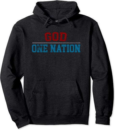 One Nation Under God, American Christian Patriotic Pride Pullover Hoodie