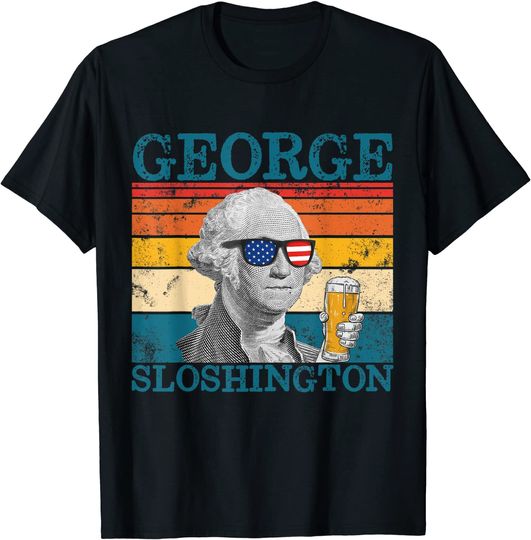 George Sloshington Retro Drinking T Shirt