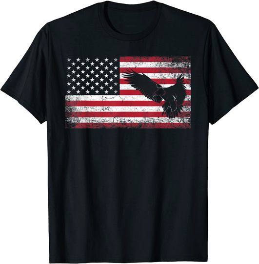 Bald Eagle 4th of July American Flag America USA Patriotic T-Shirt