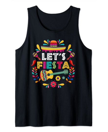 Lets Fiesta Guitar Funny Tank Top