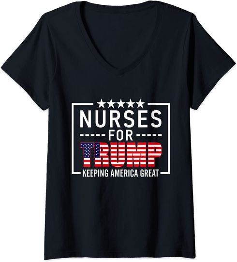 Womens Nurses For Trump Conservative Nurse T Shirt