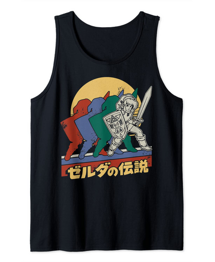 Retro Legend Of Zelda Kanji Portrait Tank Top