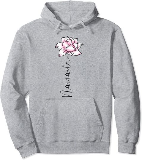 Discover Namaste Lilly Lotus Pink Flower Pullover Hoodie