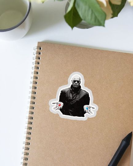 The Matrix Morpheus Blue Pill Or Red Pill Sticker 3"
