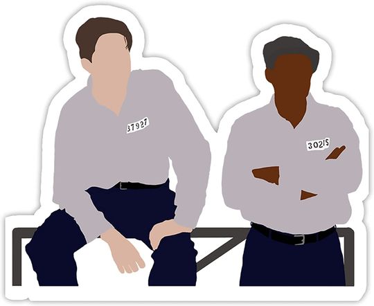 The Shawshank Redemption Illustration of The Perpetual Chain Andy Dufresne and Red Sticker 3"