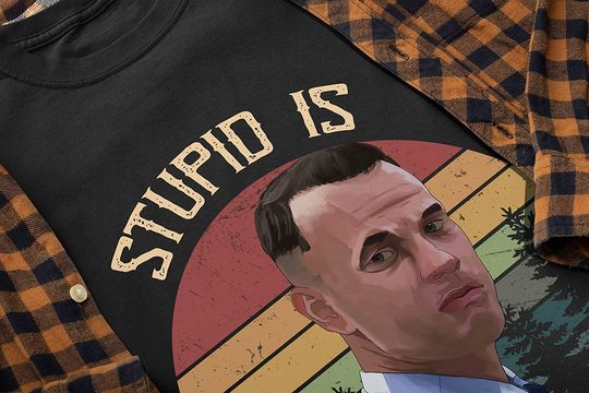 Forrest Gump Stupid is As Stupid Does Circle Unisex Tshirt