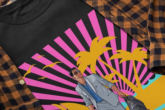 Acher Sitcom Sterling Archer Soleil Classic Vice Palm 80s Unisex Tshirt