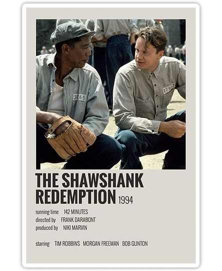 The Shawshank Redemption Andy Dufresne and Red Movie Posters Sticker 2"