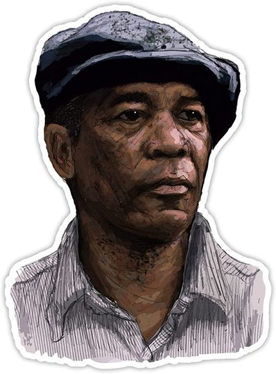 The Shawshank Redemption Morgan Freeman Color Sticker 2"
