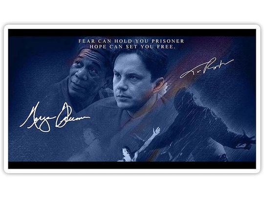 The Shawshank Redemption Tim Robbins Bob Gunton Morgan Freeman46 Sticker 3"