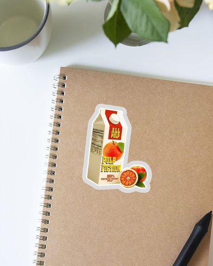 Pulp Fiction Orange Sticker 2"