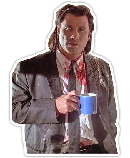 Pulp Fiction Vincent Vega Coffee Sticker 2"