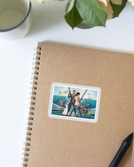 Acher Sitcom Sterling Archer Vice Palm 80s Sticker 3"