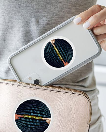 The Matrix Code Circle Sticker 2"