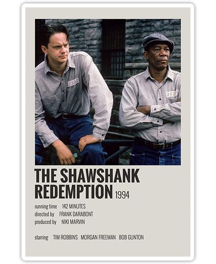 The Shawshank Redemption Movie Posters Sticker 3"