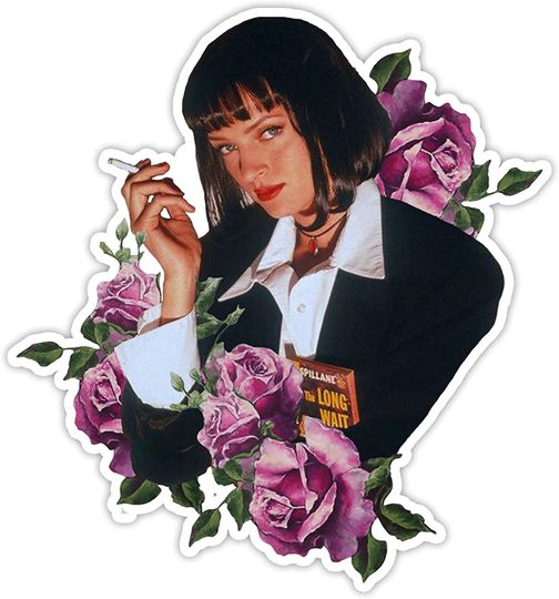 Pulp Fiction Art Floral Sticker 2"