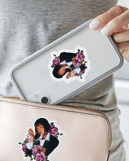 Pulp Fiction Art Floral Sticker 2"