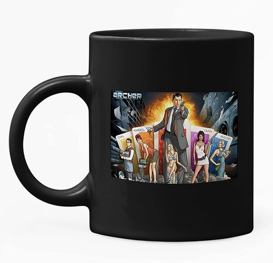 Acher Sitcom Sterling Archer Prt Rock And Roll Vice Palm Des Annes 80 Mug 11oz