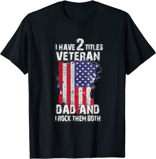 Discover Funny Veteran DAD Title Design Daddy my hero T-Shirt