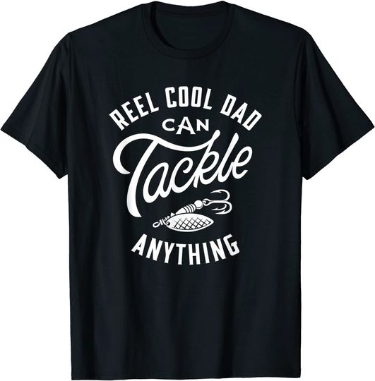 Discover Mens Reel Cool Dad Can Tackle Anything Funny Fishing Dad T-Shirt