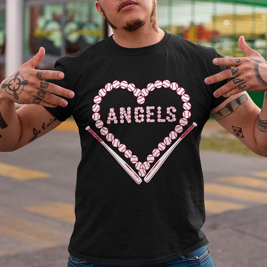 Angels Baseball Angles Heart Shirt