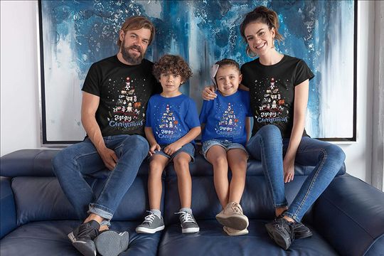 Animal Tree Pine Merry Christmas Shirt