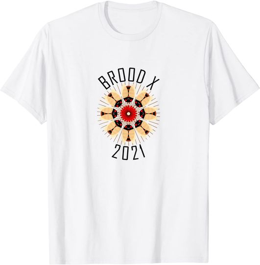 Brood X 2021 Cicada Mandala Eastern USA Entomologist Bug T-Shirt