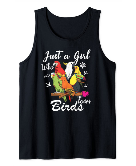 Discover Just a Girl Who Loves Birds Tee Bird Watching Birding Tank Top