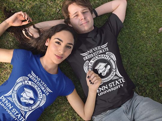 Never Underestimate A Woman Graduated Penn State Shirt