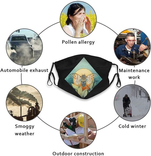 Ghost Cicada Adult Face Mask