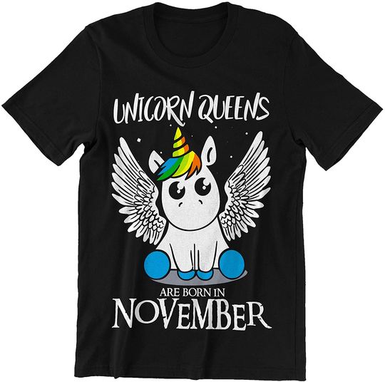Discover Queens are Born in November Unicorn Shirt