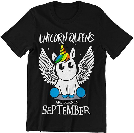 Discover Queens are Born in September Unicorn Shirt
