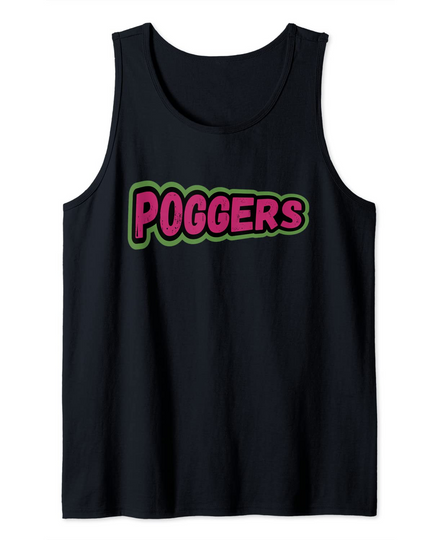 Discover Poggers Chat Emote Meme Funny Retro Video Game Font Tank Top