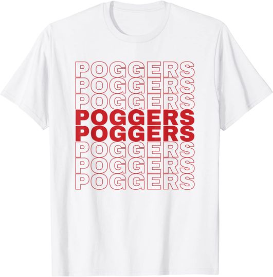Poggers Word Pattern T Shirt