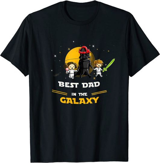 Best Dad in The Galaxy Men's T Shirt Father Daughter and Son