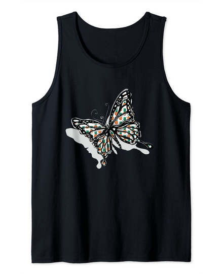 Butterfly Pineappe Hawaiian Pattern Cute Nature Lover Gifts Tank Top