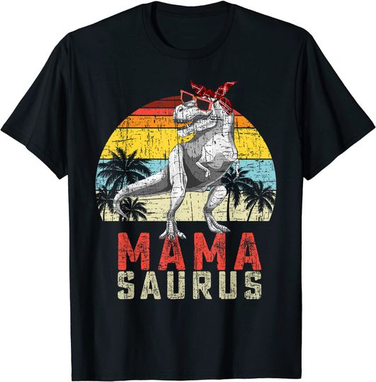 Mamasaurus Retro Vintage T Rex Mama Saurus Womens T-Shirt