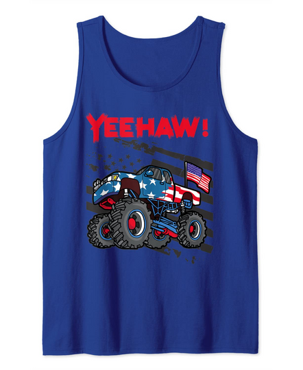 Discover Monster Truck Gift All American  Kids Yeehaw Tank Top